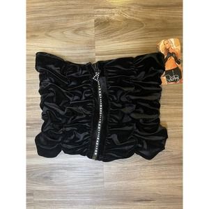 NWT VTG Shirley of Hollywood Velvet Ruched Zippered Skirt | Large